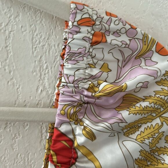 Hello Crop Top Long Sleeve Boho Chic Floral 70s Style Size XS Pillow Sleeves - Picture 8 of 8